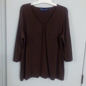 Susan Graver 1X Brown top